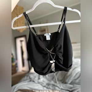 RUE21- Black Chain Crop Top